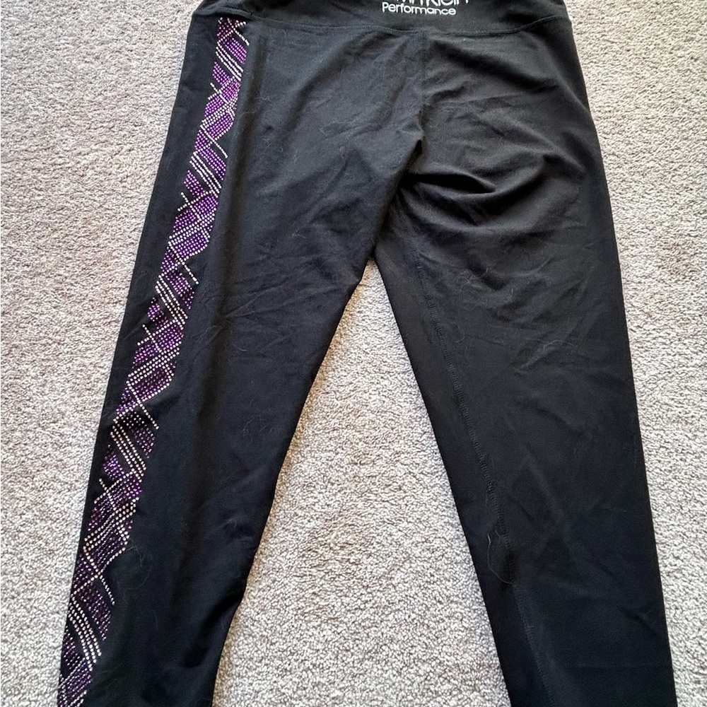 Calvin Klein Charcoal Performance Leggings w/rhinestones (purple & pink)